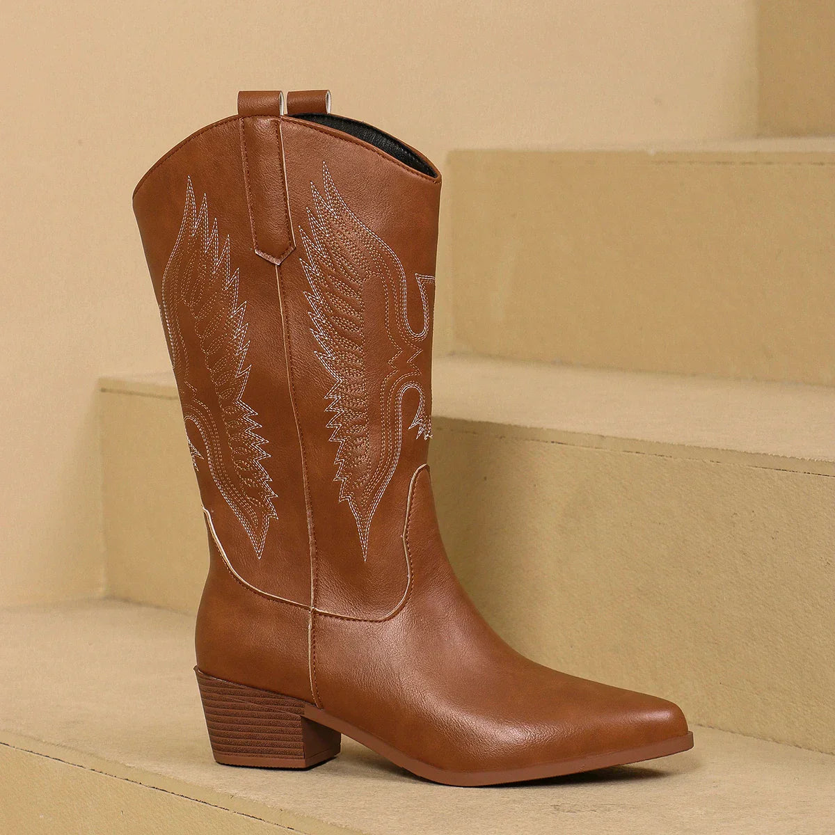 Bottes western femme talon bas