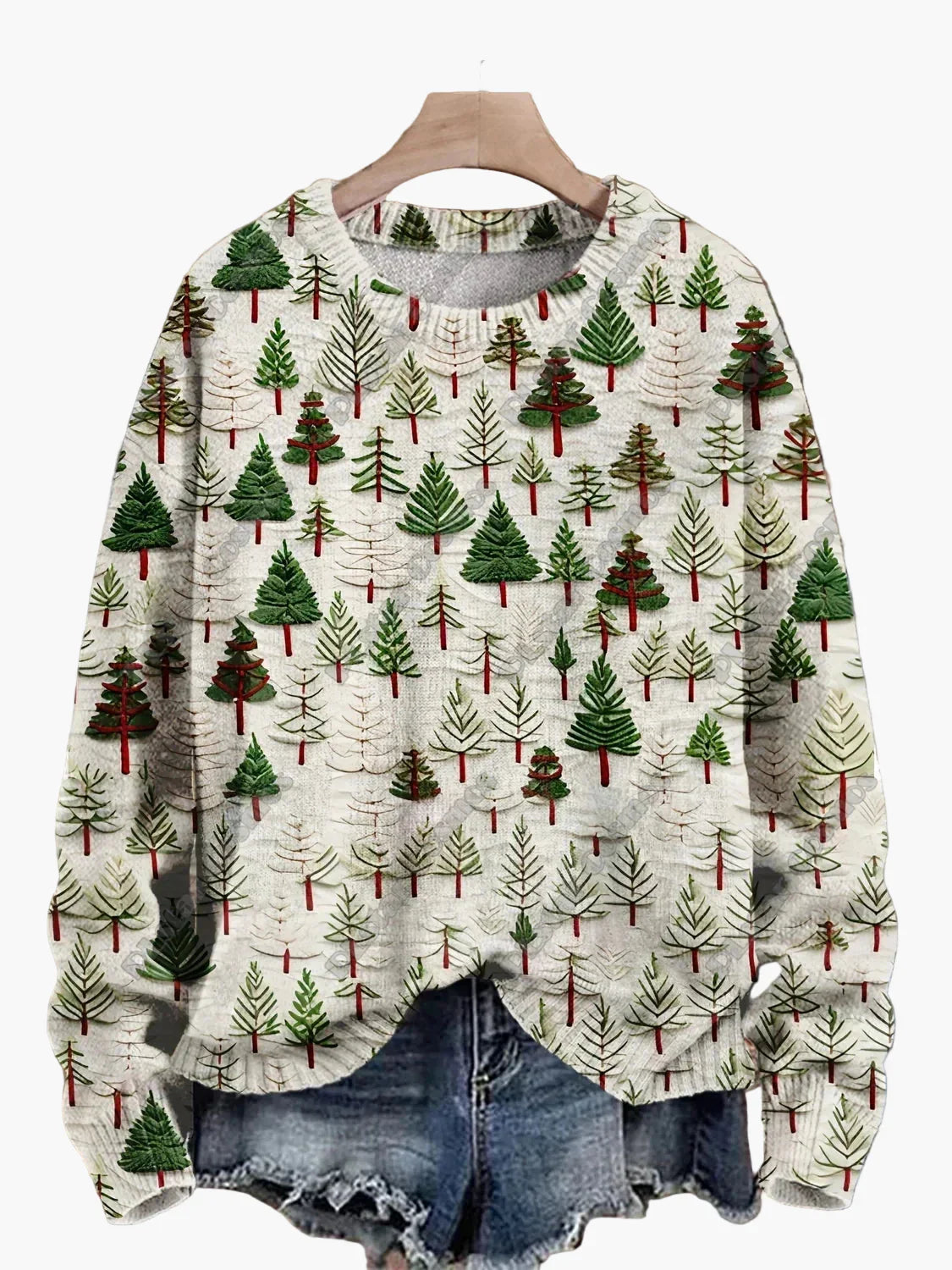 Pull de Noël festif brodé en 3D