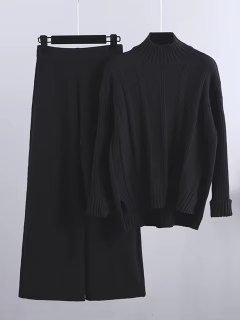 Ensemble robe et gilet en maille tendance pour femme
