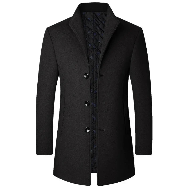 Manteau d'hiver homme matelassé simple boutonnage