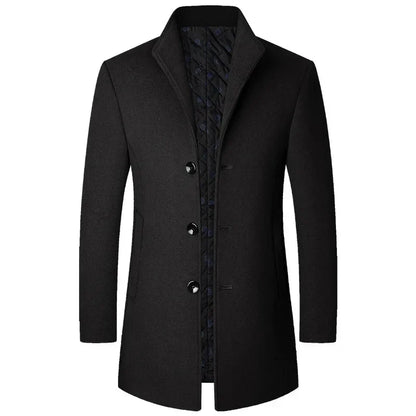 Manteau d'hiver homme matelassé simple boutonnage