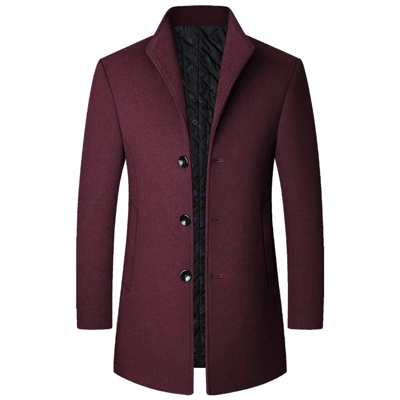 Manteau d'hiver homme matelassé simple boutonnage