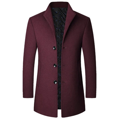 Manteau d'hiver homme matelassé simple boutonnage