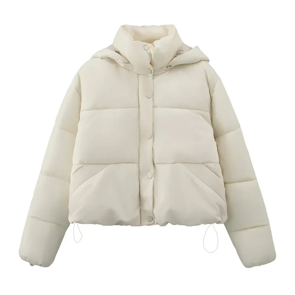 Veste courte à capuche style décontracté