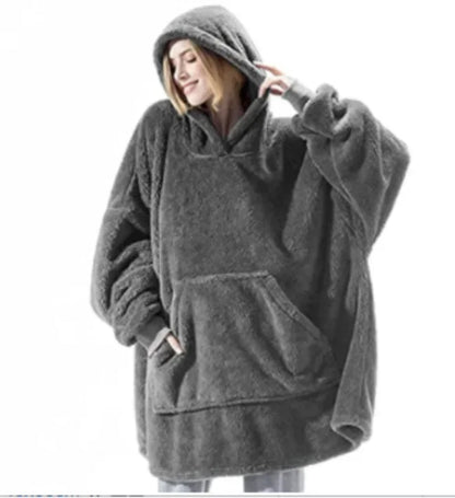 Grand sweat à capuche en flanelle pour hommes et femmes