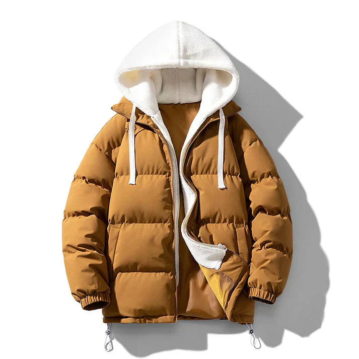 Blouson en cuir pour homme à col montant