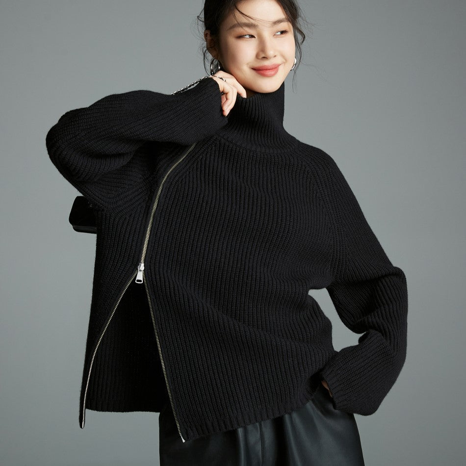Pull col roulé doux et confortable pour femme