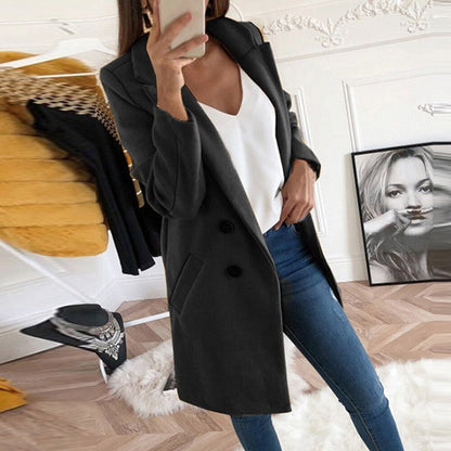 Manteau élégant pour femme avec boutons et poches