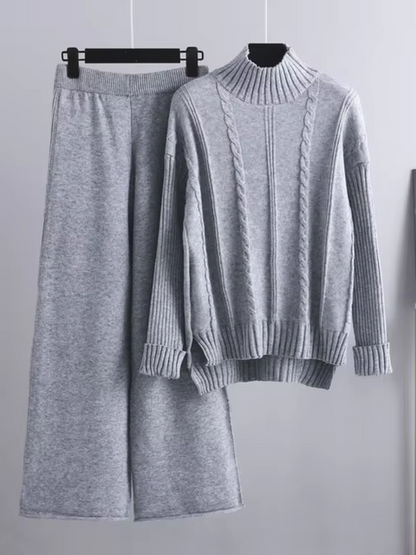 Ensemble robe et gilet en maille tendance pour femme