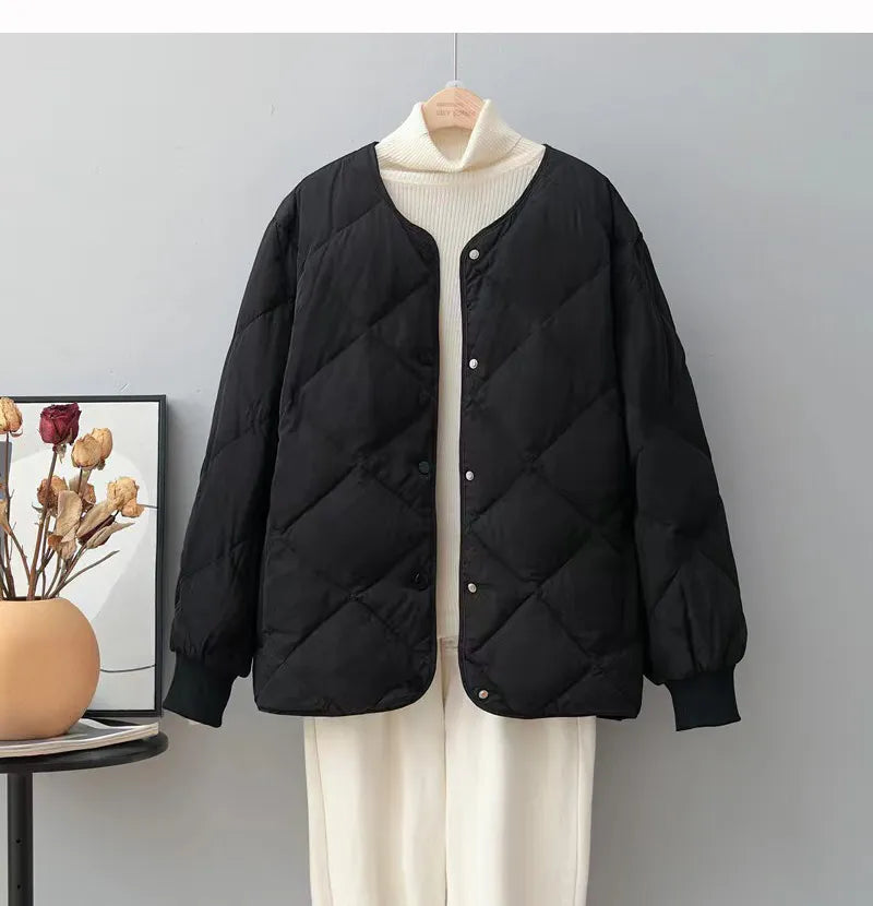 Veste élégante col rond femme boutonnée
