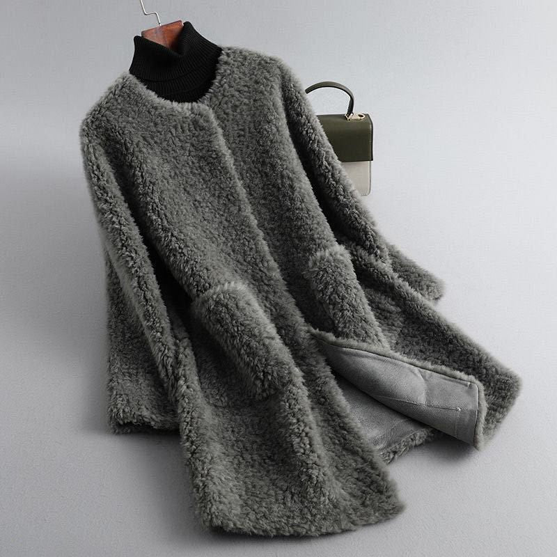 Manteau d'hiver de luxe doux et élégant