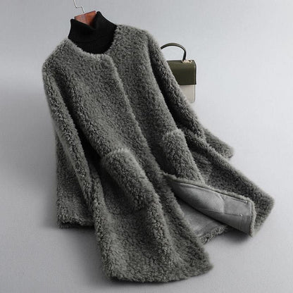 Manteau d'hiver de luxe doux et élégant
