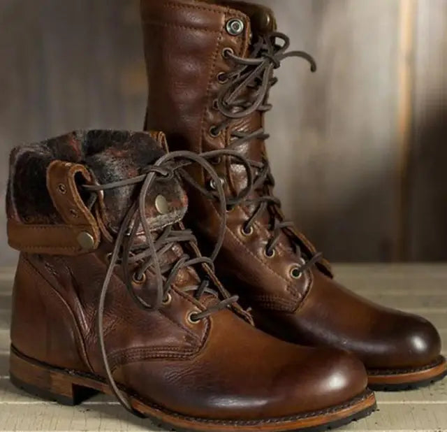 Bottes d'hiver femme Chaussures montantes à lacets
