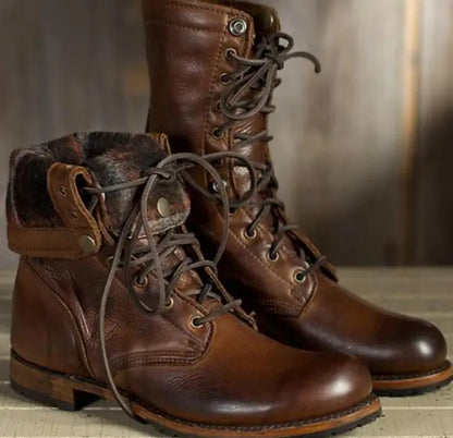 Bottes d'hiver femme Chaussures montantes à lacets