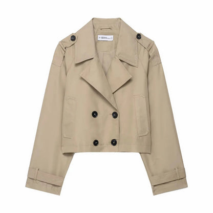 Trench-coat classique pour femme avec poches pratiques