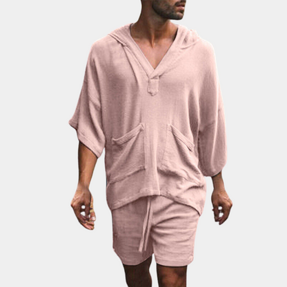 Ensemble sweat à capuche et short décontracté pour homme style bohème
