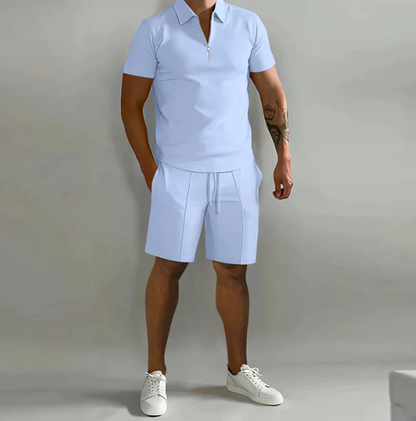 Ensemble short et chemise d'été à manches courtes pour homme