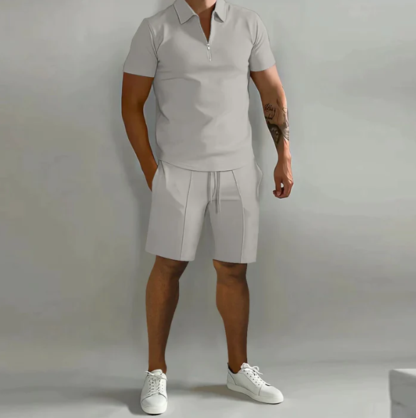 Ensemble short et chemise d'été à manches courtes pour homme