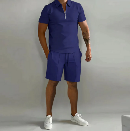 Ensemble short et chemise d'été à manches courtes pour homme