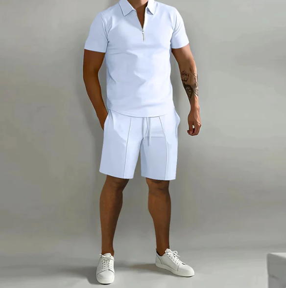 Ensemble short et chemise d'été à manches courtes pour homme
