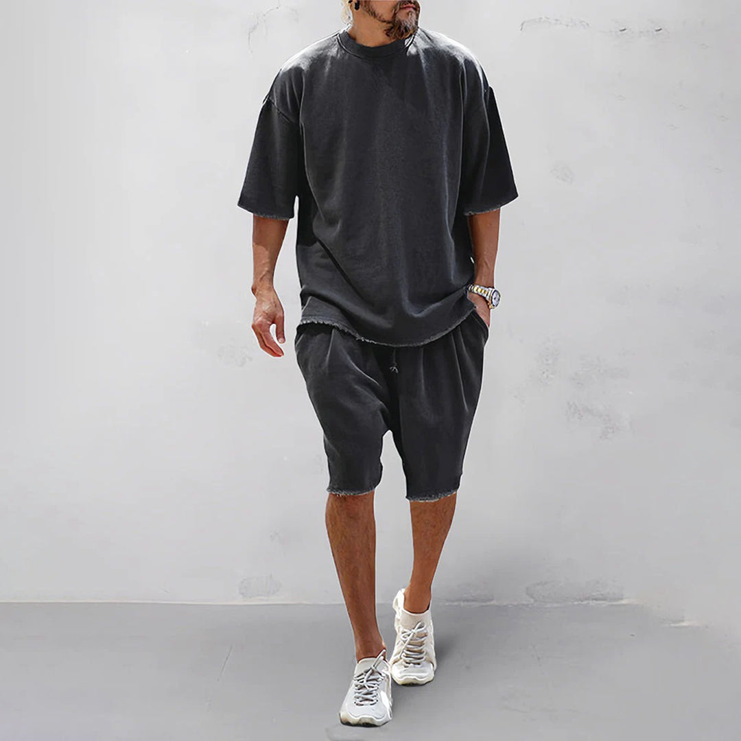 Oversized Shorts und T-Shirt Set Sommer - IdealeKleiden