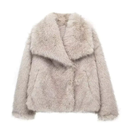 Veste en fourrure de luxe élégante pour femme