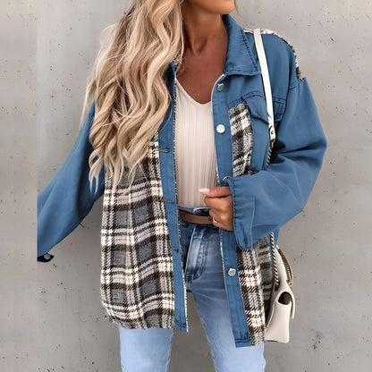 Veste à carreaux chic et moderne pour femme