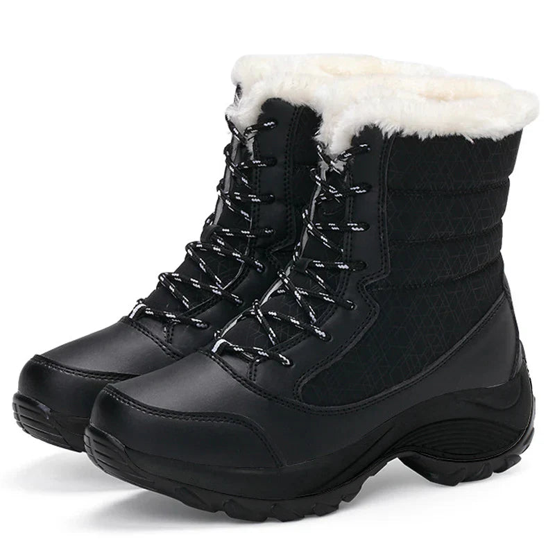Bottes imperméables femme hiver chaud plateforme fourrure