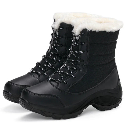 Bottes imperméables femme hiver chaud plateforme fourrure