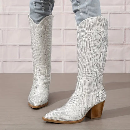 Bottes femme scintillantes style western