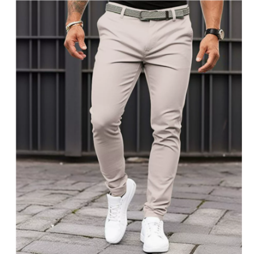 Pantalon chino homme slim stretch Coupe moderne