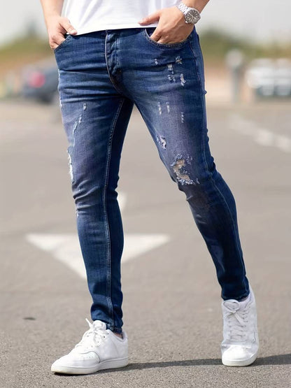 Jean skinny déchirée et extensible pour homme
