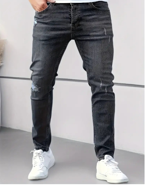 Jean slim déchiré et stretch pour homme