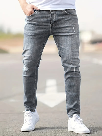 Jean slim déchiré et stretch pour homme