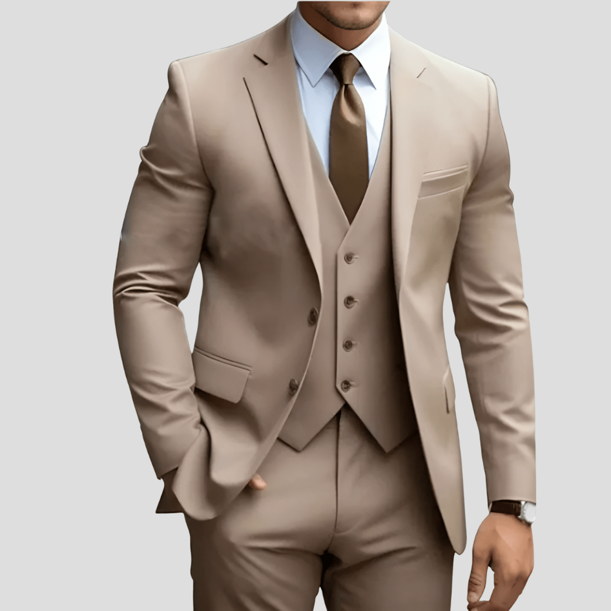 Costume de bureau 3 pièces élégant pour homme