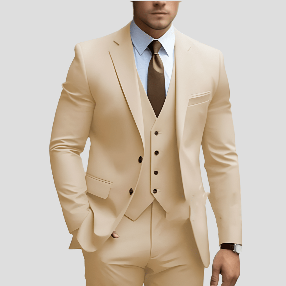 Costume de bureau 3 pièces élégant pour homme
