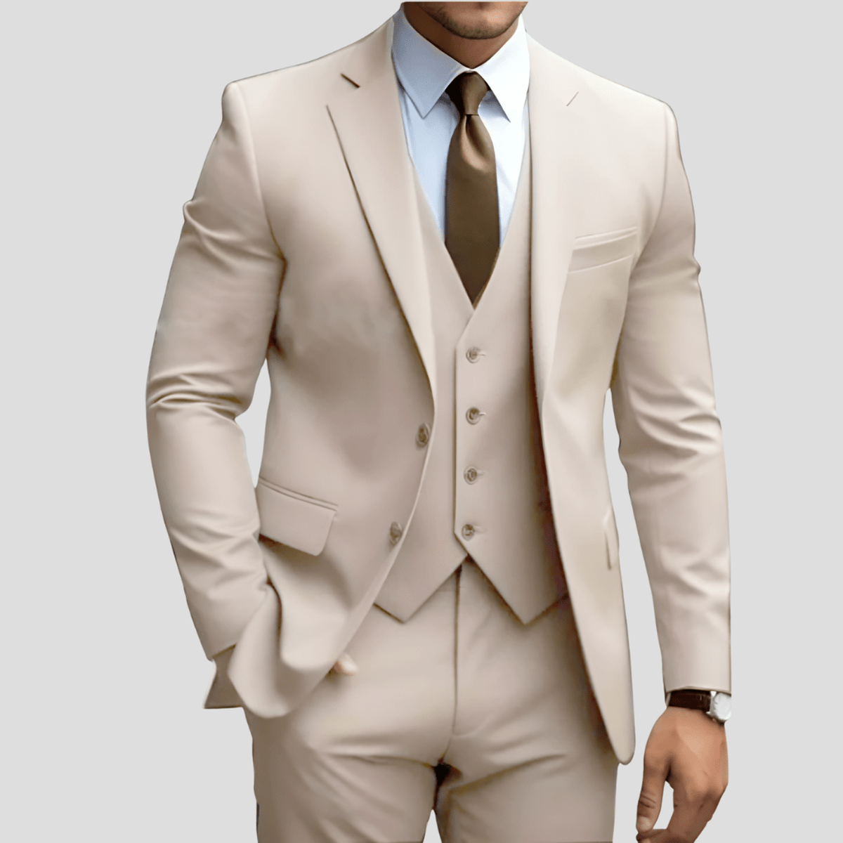 Costume de bureau 3 pièces élégant pour homme