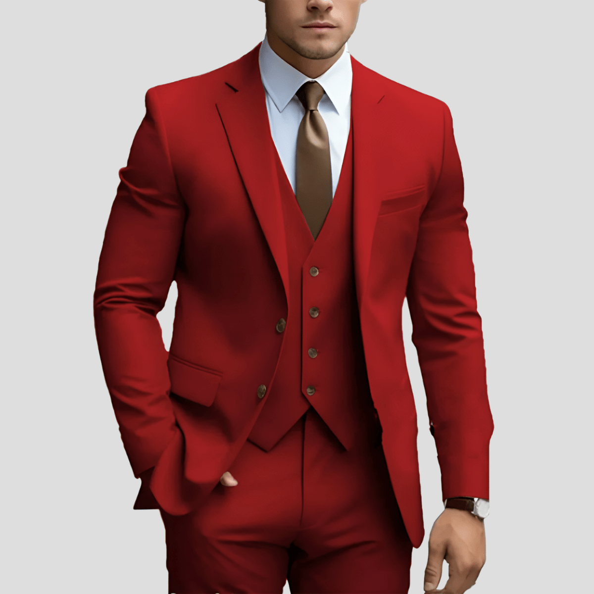 Costume de bureau 3 pièces élégant pour homme