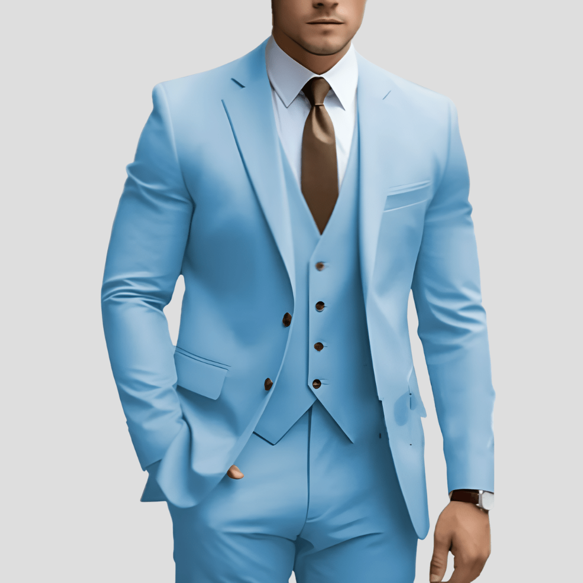 Costume de bureau 3 pièces élégant pour homme