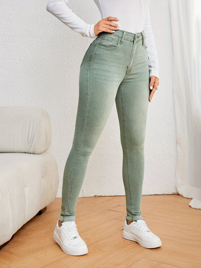 Jean slim taille haute pour femme