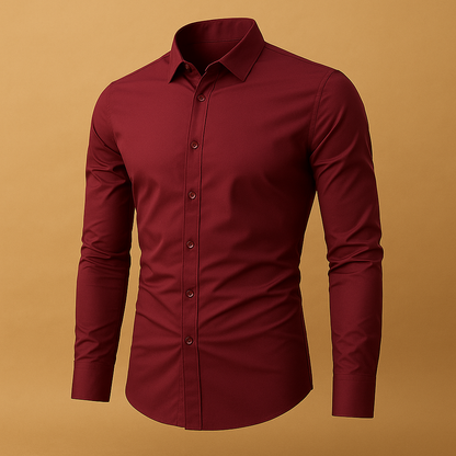Chemise homme coupe ajustée col revers moderne