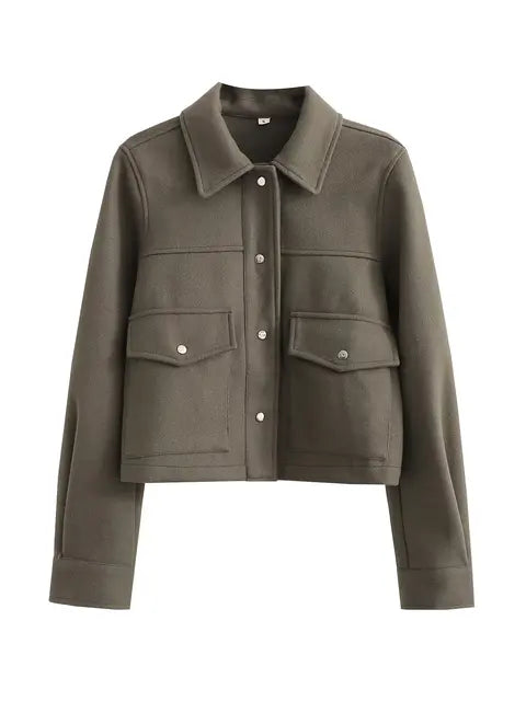 Veste décontractée pour femme légère mi-saison avec poches