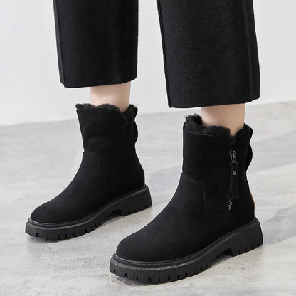 Bottes d'hiver montantes fourrées chaudes