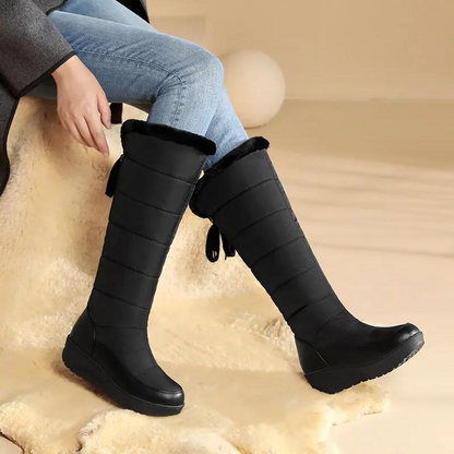 Bottes d'hiver chaudes en peluche, duvet, lacets