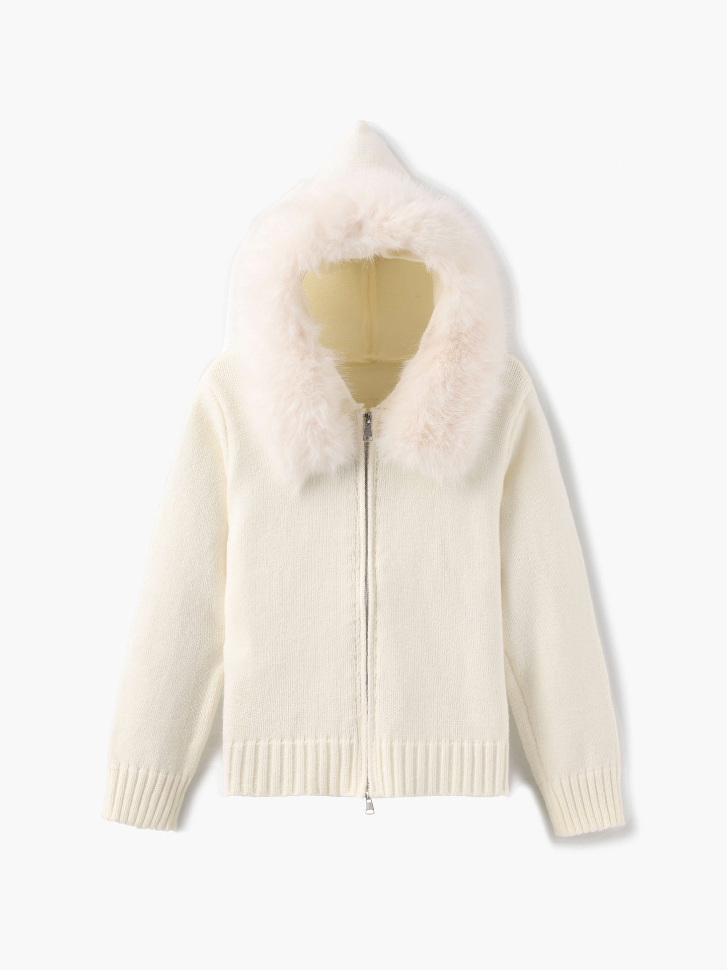 Veste à capuche grise fausse fourrure chaude d'hiver