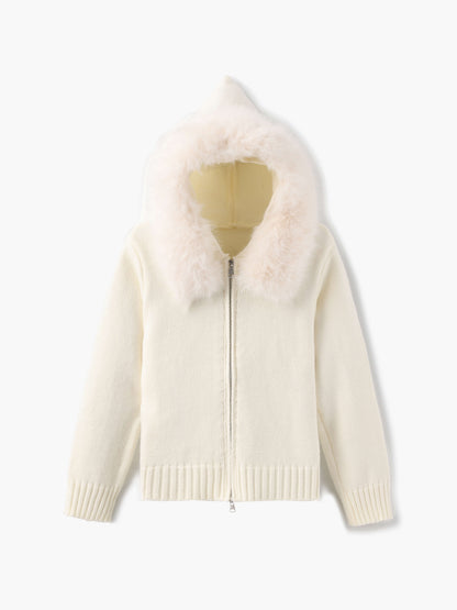 Veste à capuche grise fausse fourrure chaude d'hiver