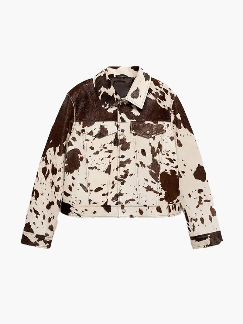 Blouson en cuir aspect daim moderne
