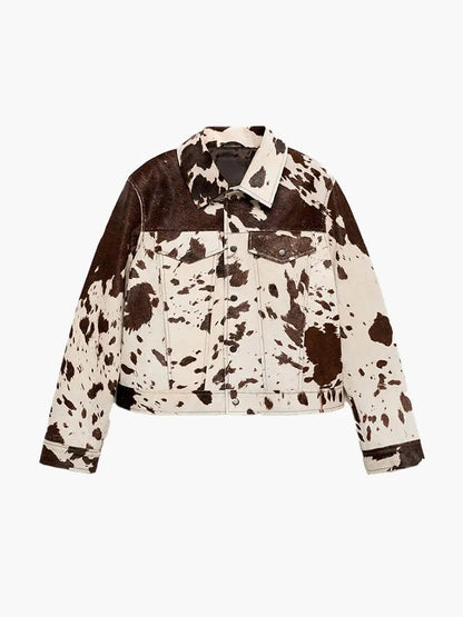 Blouson en cuir aspect daim moderne