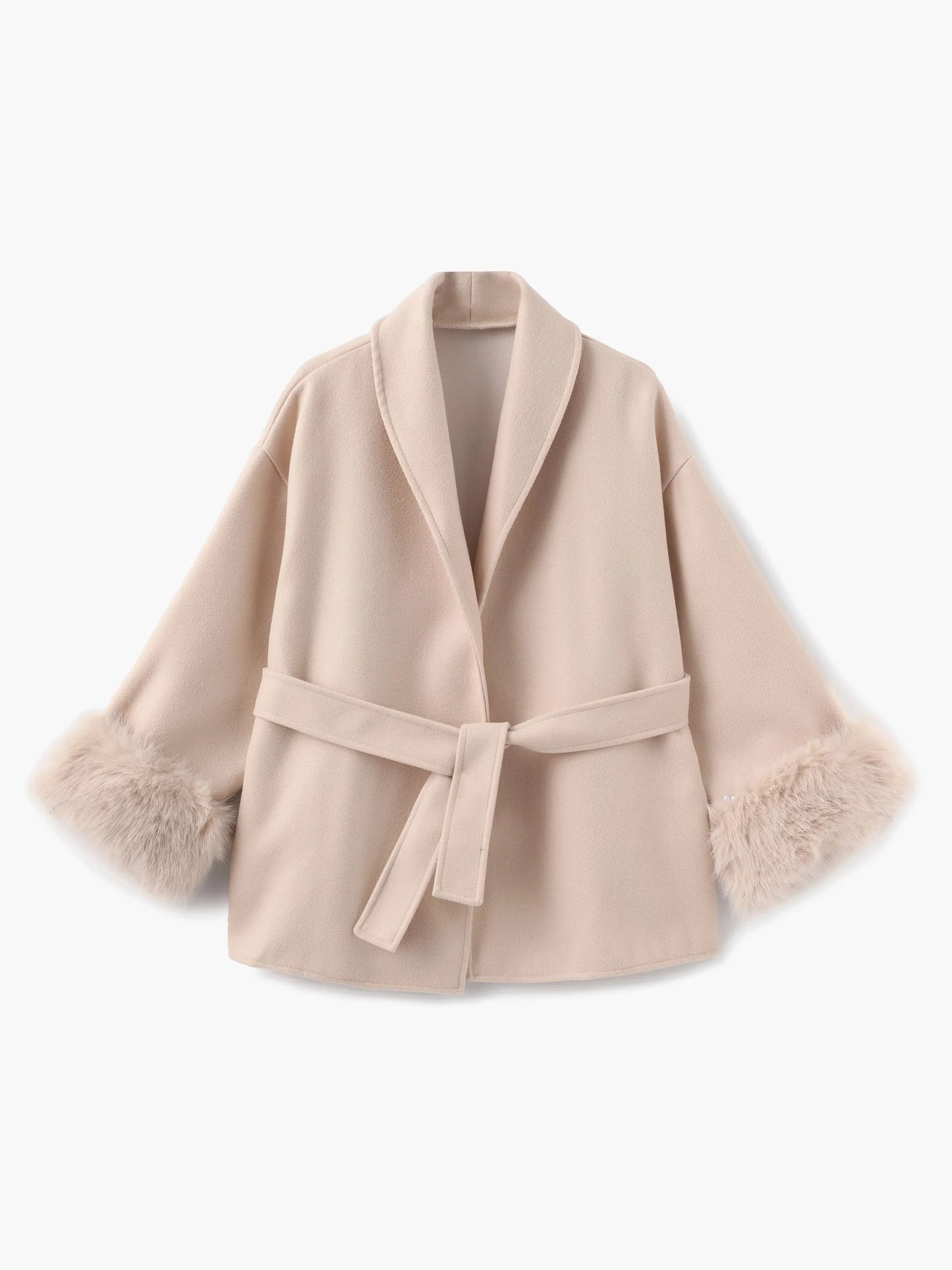 Manteau court femme fausse fourrure élégant hiver