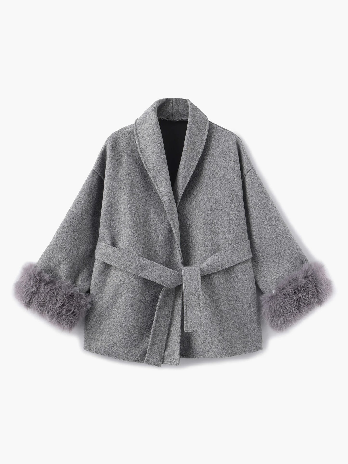 Manteau court femme fausse fourrure élégant hiver